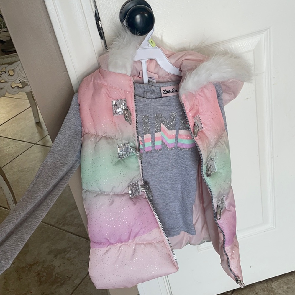 Puffer vest and long sleeve combo
